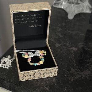 Disney Rebecca Hook Minnie Floral 🌸Necklace with Enchanting Charm